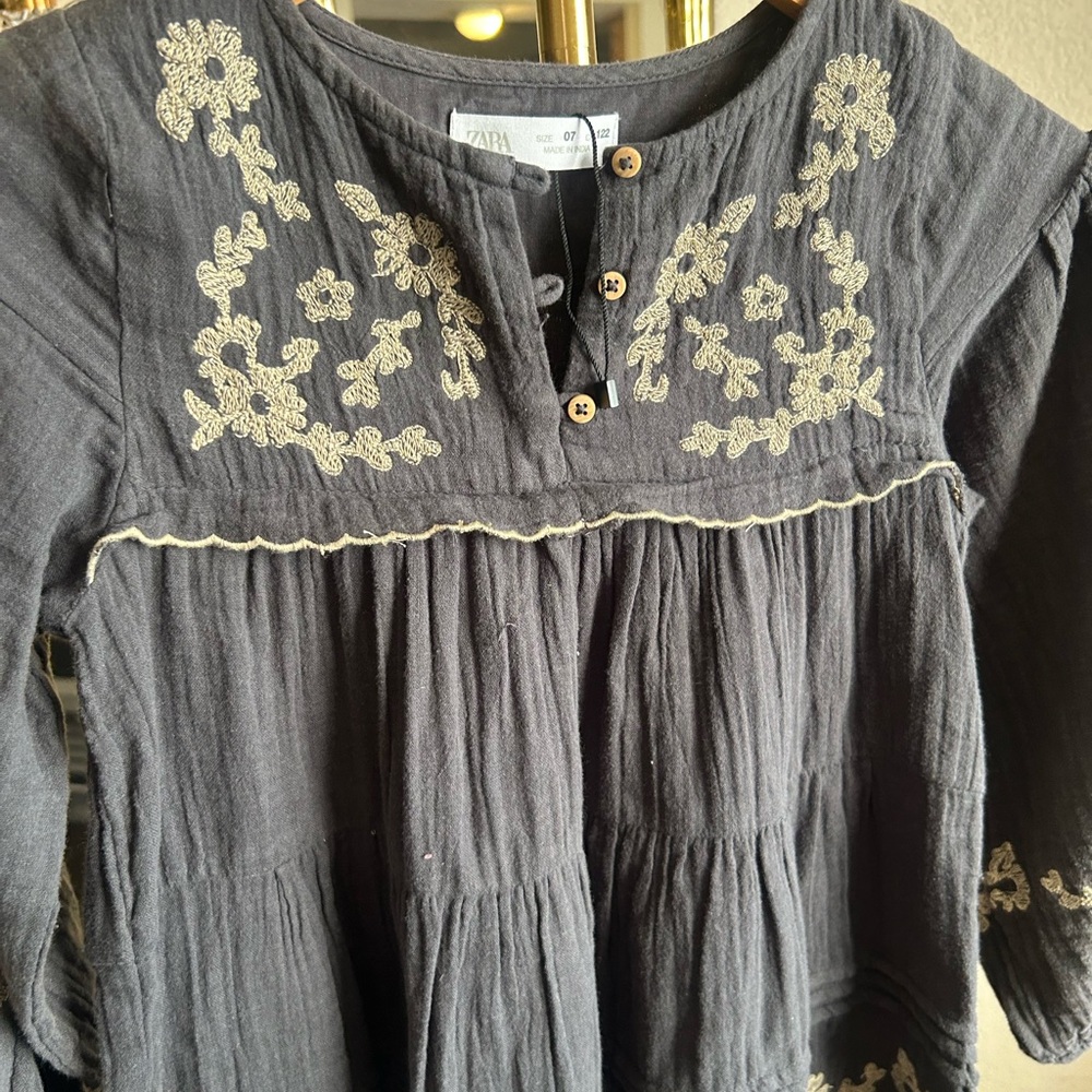 Zara girls floral embroidered dress NWOT - new - Picture 3 of 8